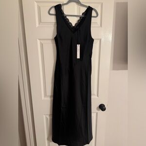 Nicole Miller Black Lace-Trim Slip